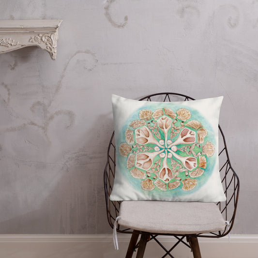 Sanibel Radial Shells Watercolor Premium Pillow