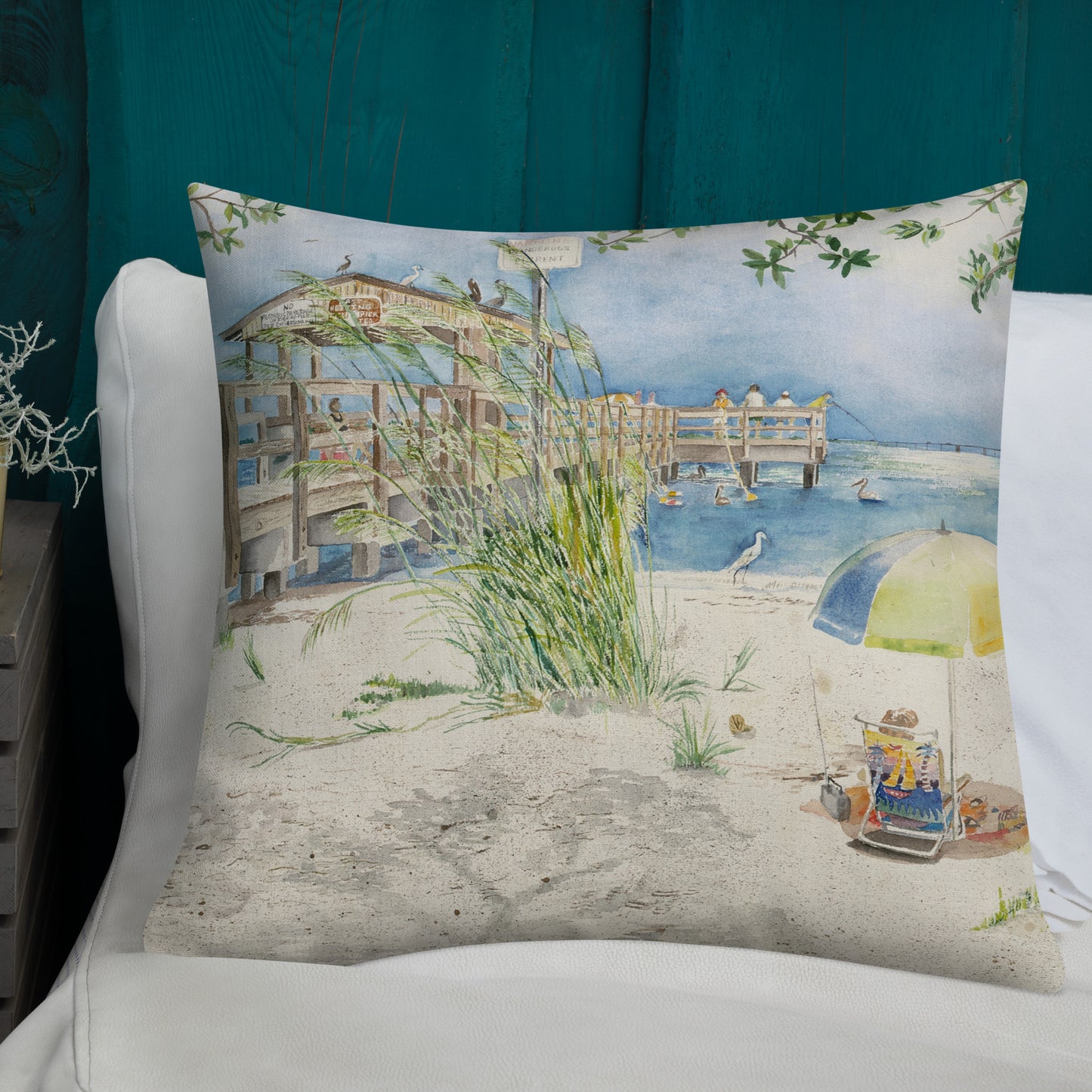 Sanibel Fishing Pier Premium Pillow
