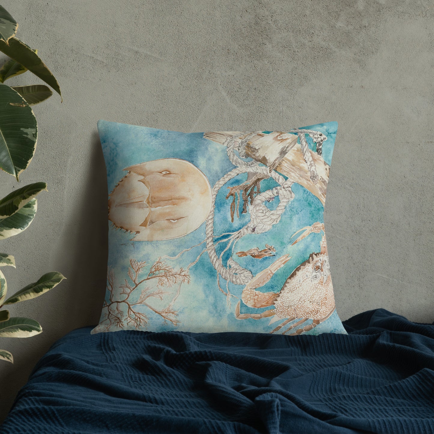 Sanibel Shallow Waters Watercolor Premium Pillow