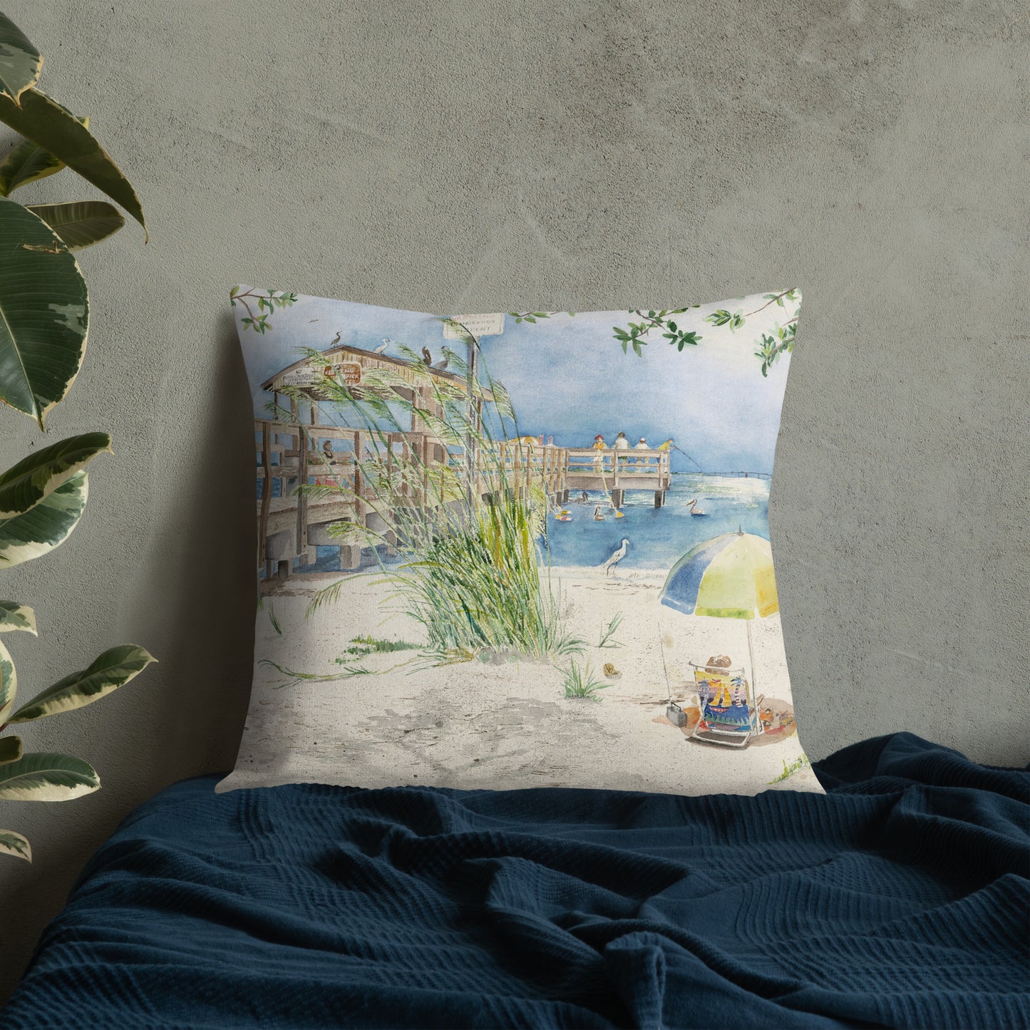 Sanibel Fishing Pier Premium Pillow