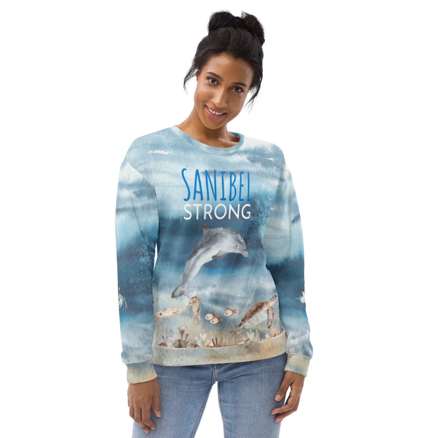 Sanibel Strong Sweatshirt - Unisex Sizes - Dolphin Sea Life