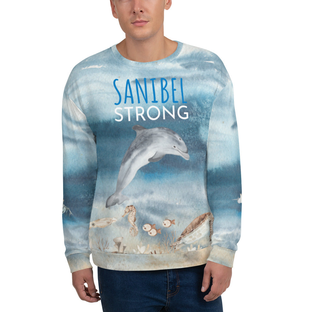 Sanibel Strong Sweatshirt - Unisex Sizes - Dolphin Sea Life