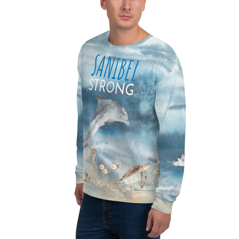 Sanibel Strong Sweatshirt - Unisex Sizes - Dolphin Sea Life