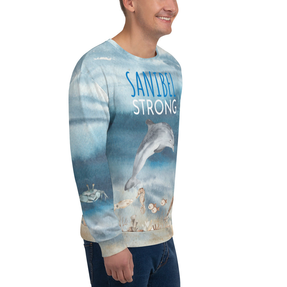 Sanibel Strong Sweatshirt - Unisex Sizes - Dolphin Sea Life