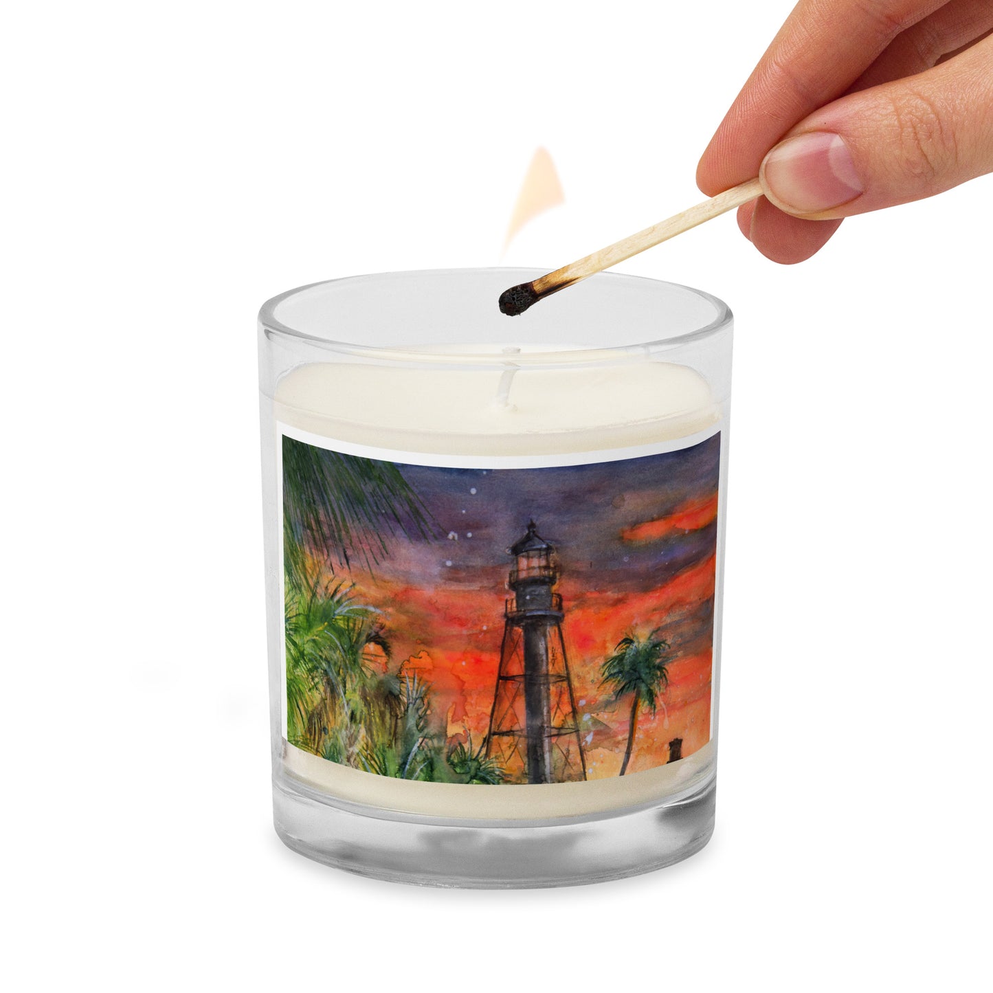Sanibel Lighthouse Scott Kish Watercolor Candle