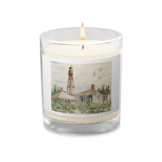 Watercolor Lighthouse Candle