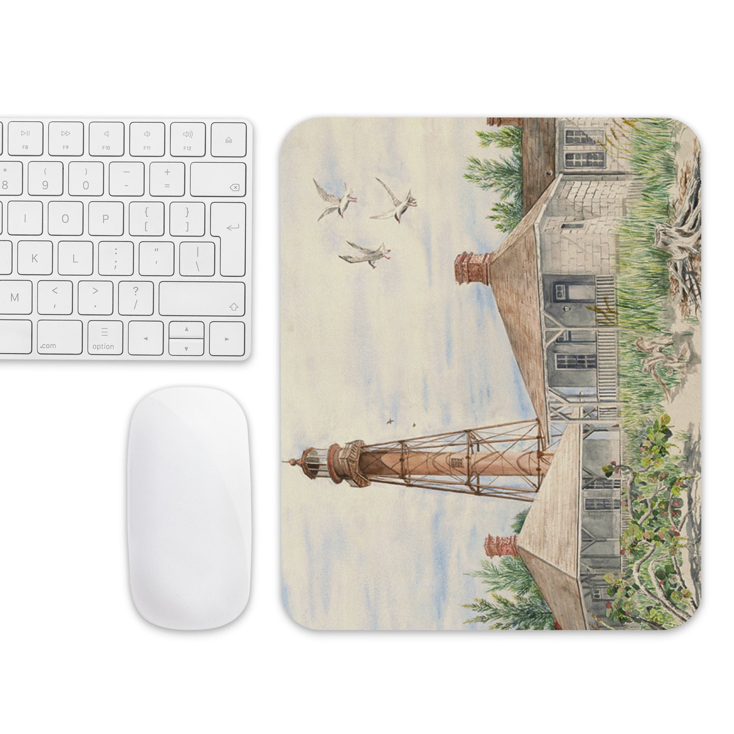Sanibel Lighthouse Watercolor Mouse Pad