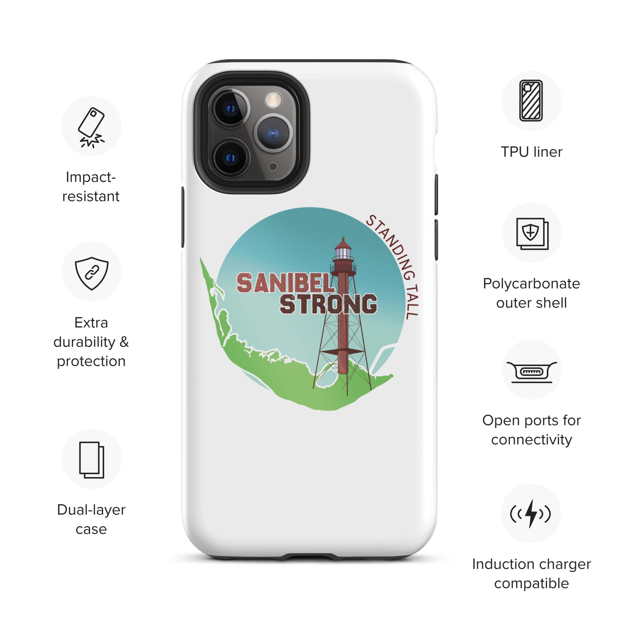 Sanibel Strong Standing Tall Tough iPhone case SanibelStrong