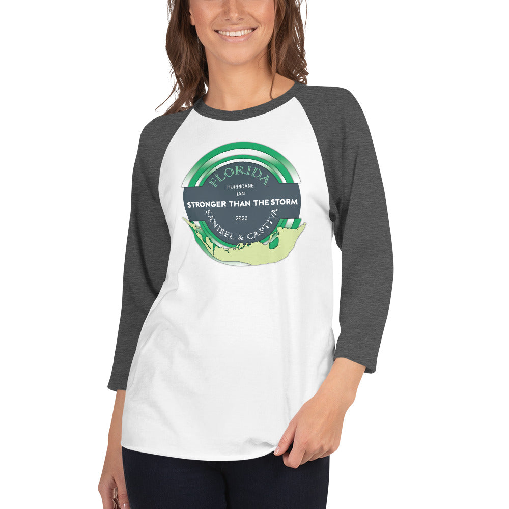 Sanibel Captiva Stronger Than The Storm 3/4 sleeve Shirt - True Green Design