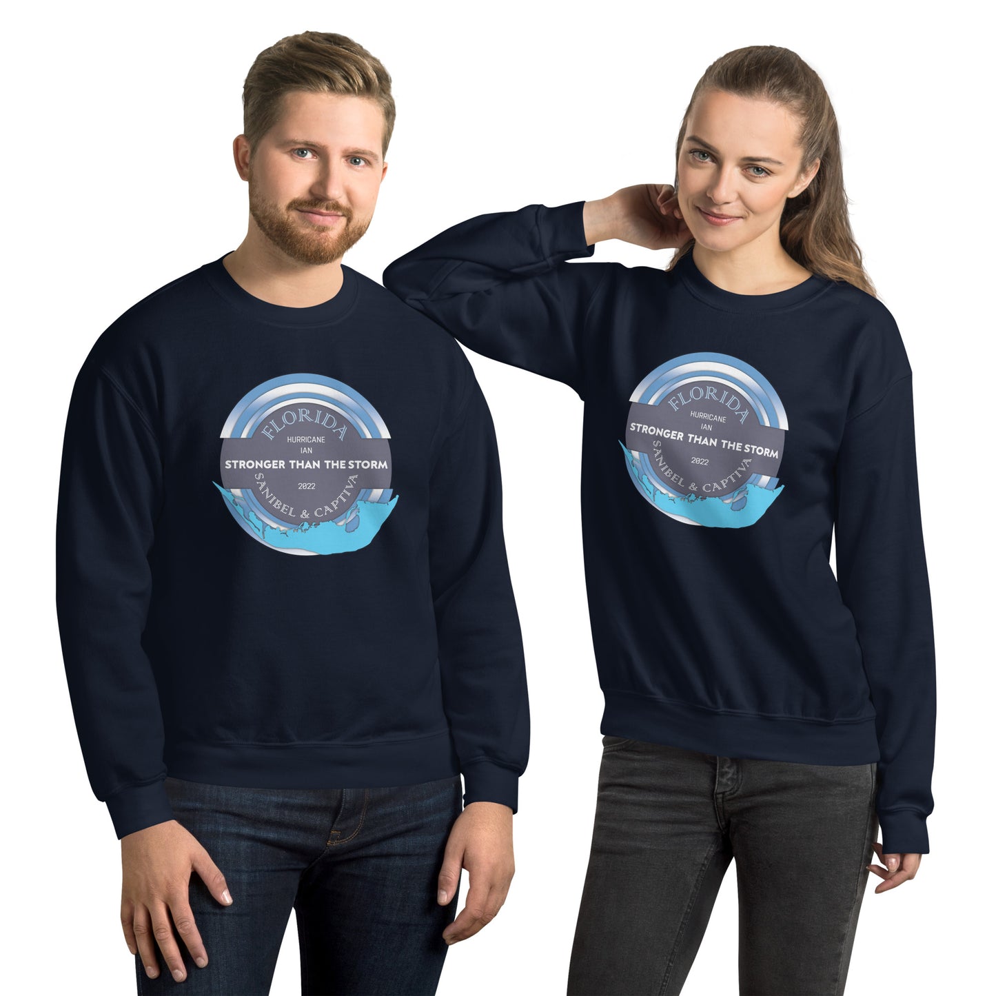 Sanibel Captiva Stronger Than The Storm Unisex Sweatshirt - Blue Design