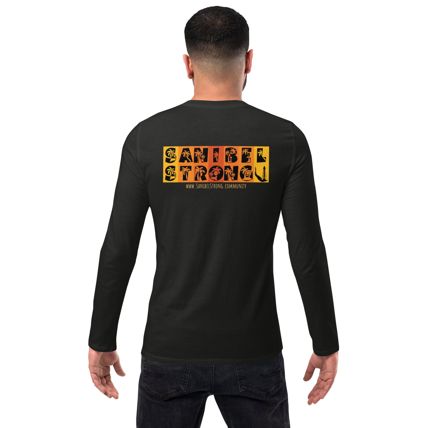 Sanibel Strong Long Sleeve Shirt - Palm Tree Lettering (2 sided design)