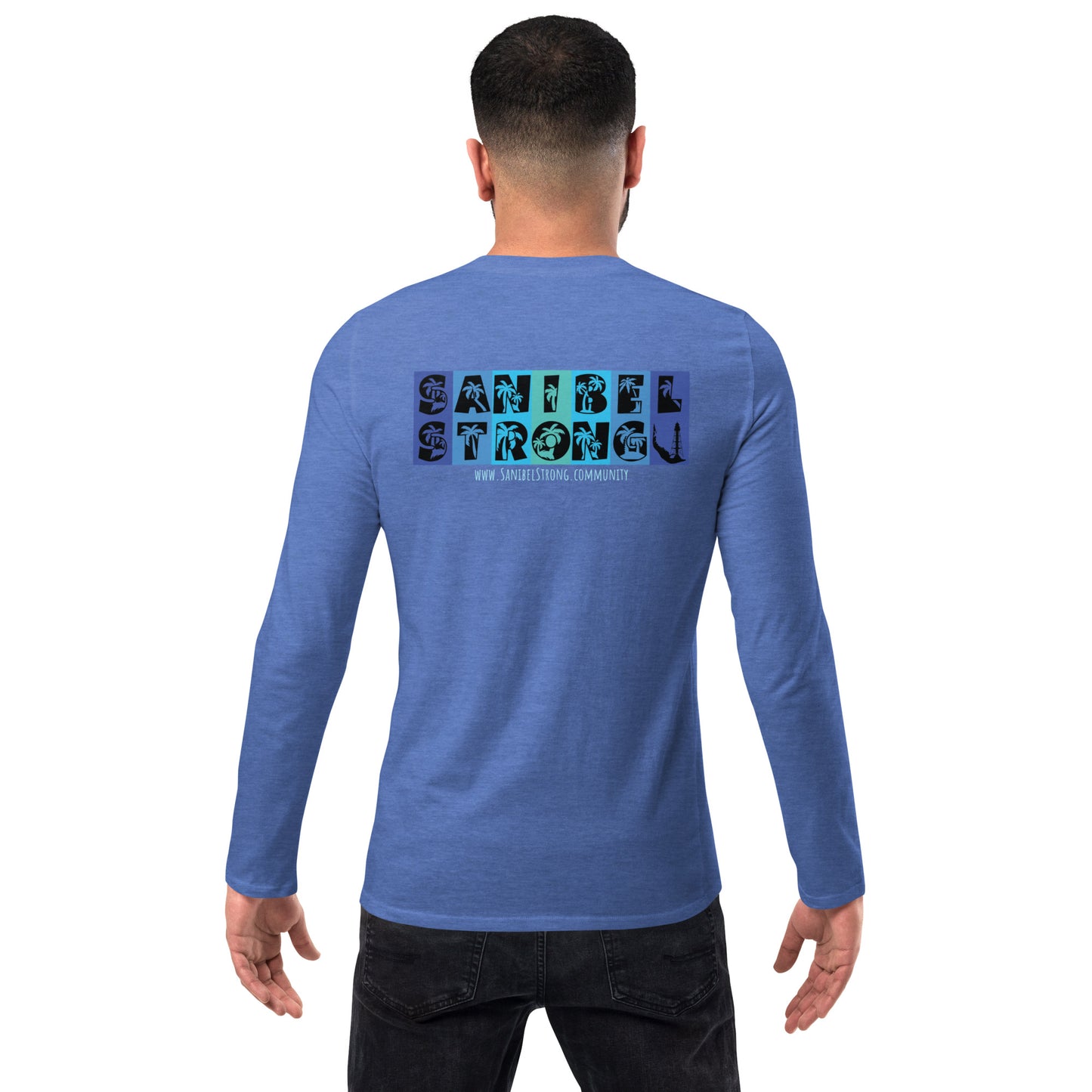 Sanibel Strong Long Sleeve Shirt - Palm Tree Lettering (2 sided design)