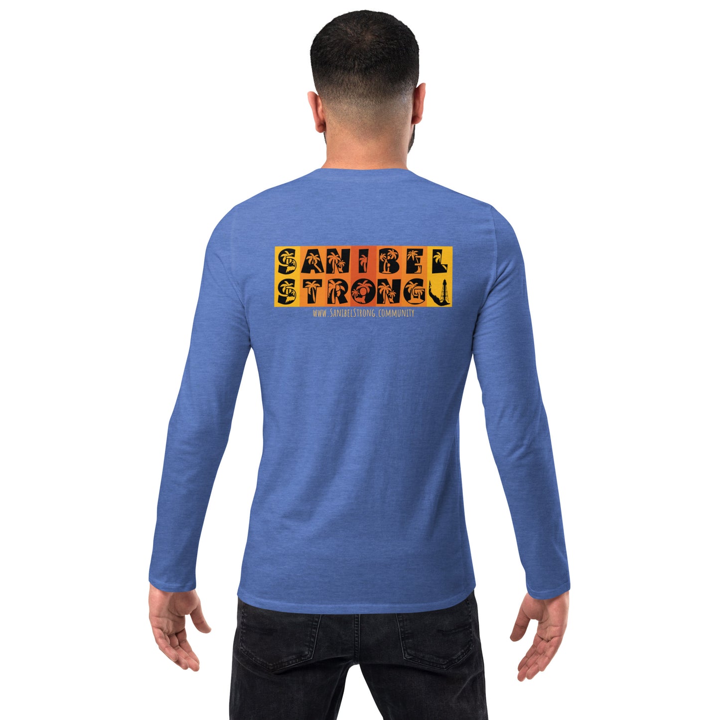 Sanibel Strong Long Sleeve Shirt - Palm Tree Lettering (2 sided design)
