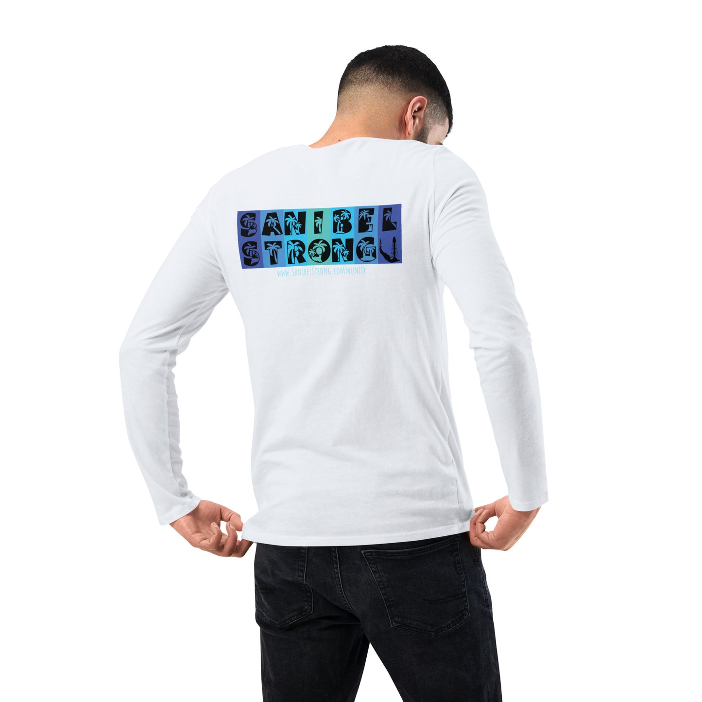 Sanibel Strong Long Sleeve Shirt - Palm Tree Lettering (2 sided design)