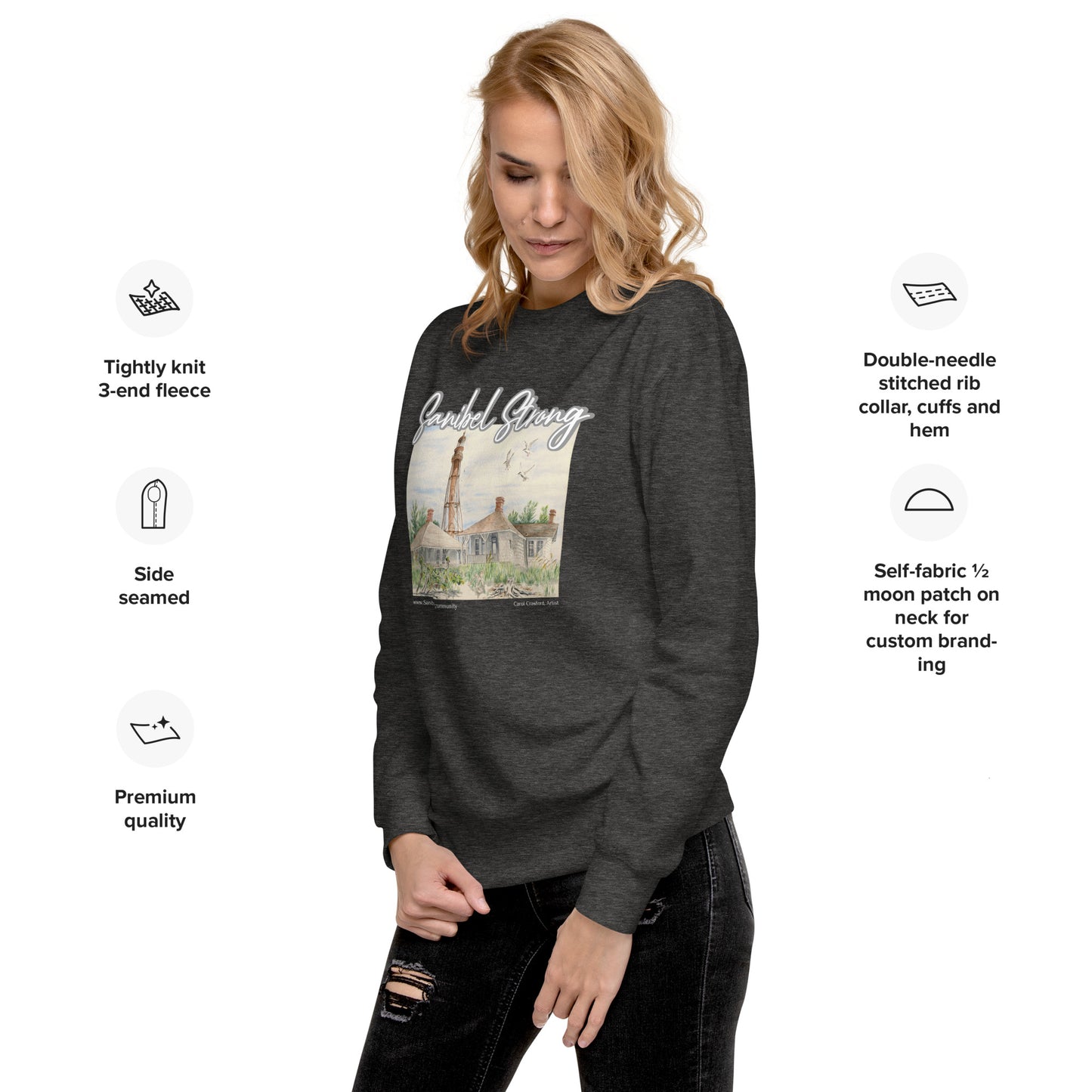 Sanibel Strong Lighthouse Watercolor Unisex Sweatshirt