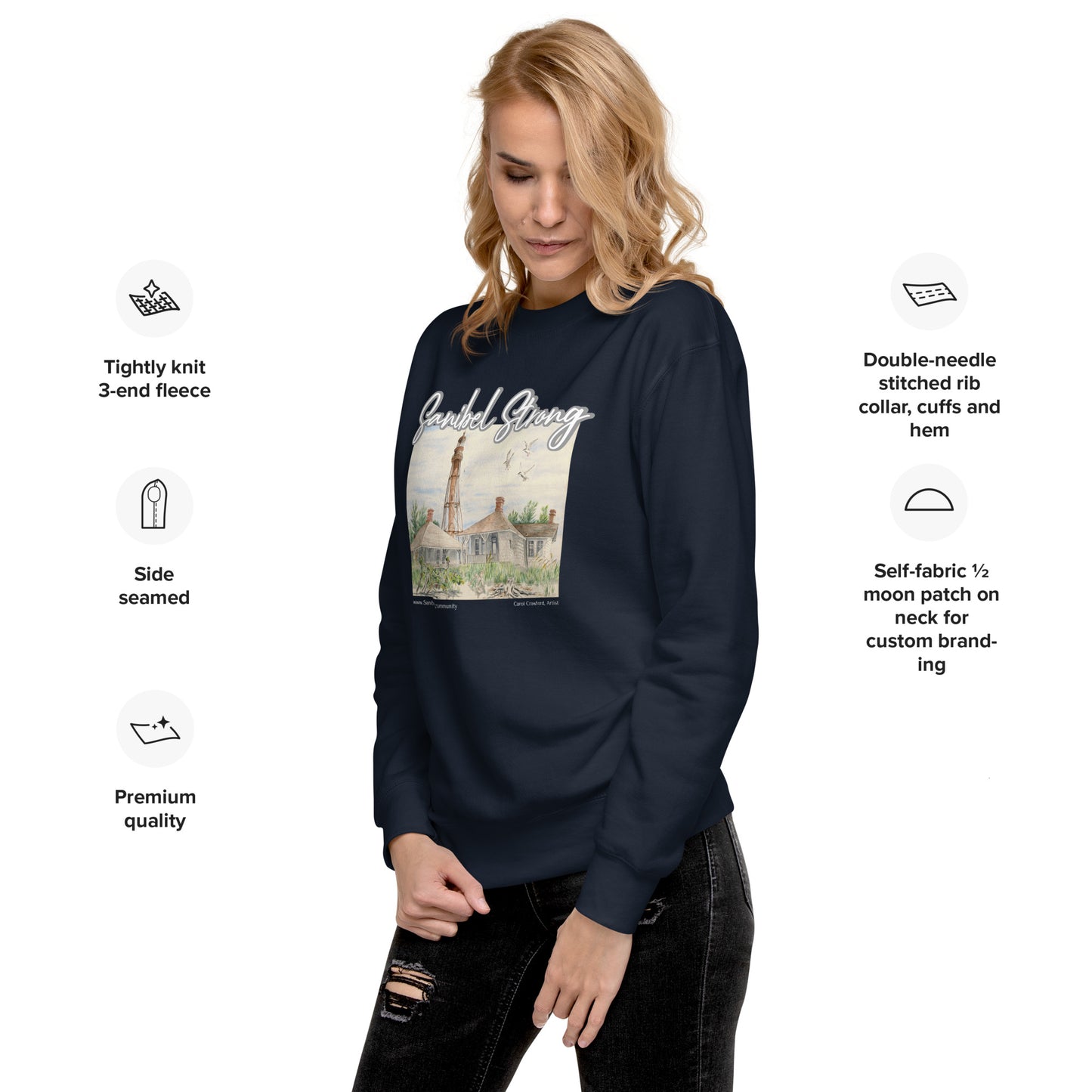 Sanibel Strong Lighthouse Watercolor Unisex Sweatshirt