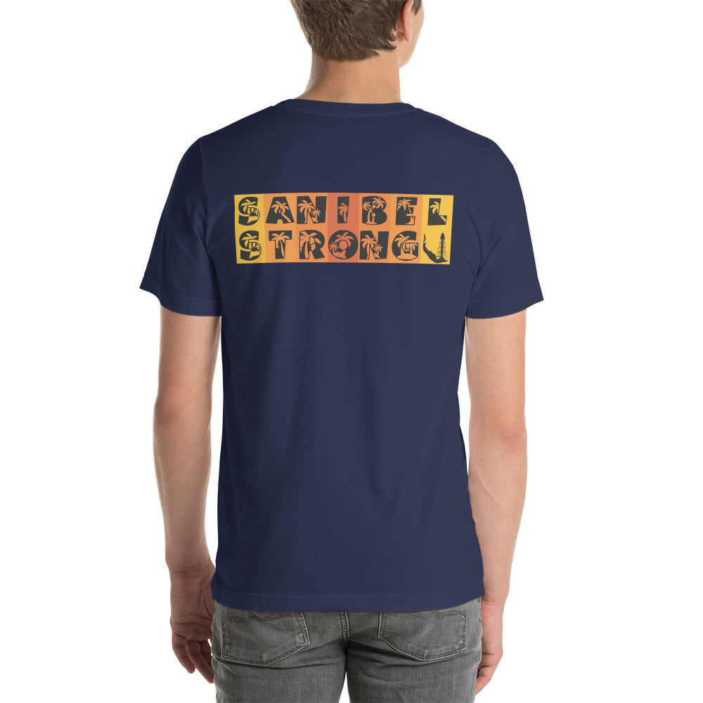 Sanibel Strong Shirt - Palm Tree Lettering (2 sided design)