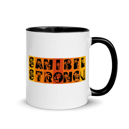 Sanibel Strong Mug - Orange Design - Palm Tree Lettering