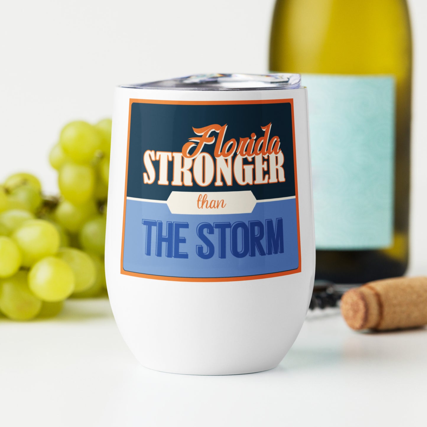 Florida Stronger Than The Storm Wine Tumbler