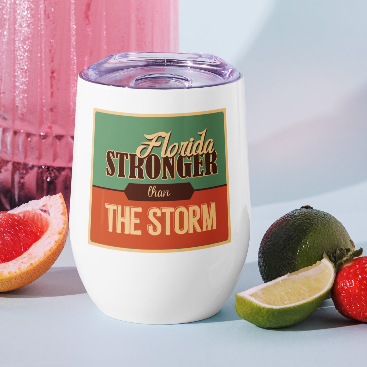 Florida Stronger Than The Storm Retro Wine Tumbler