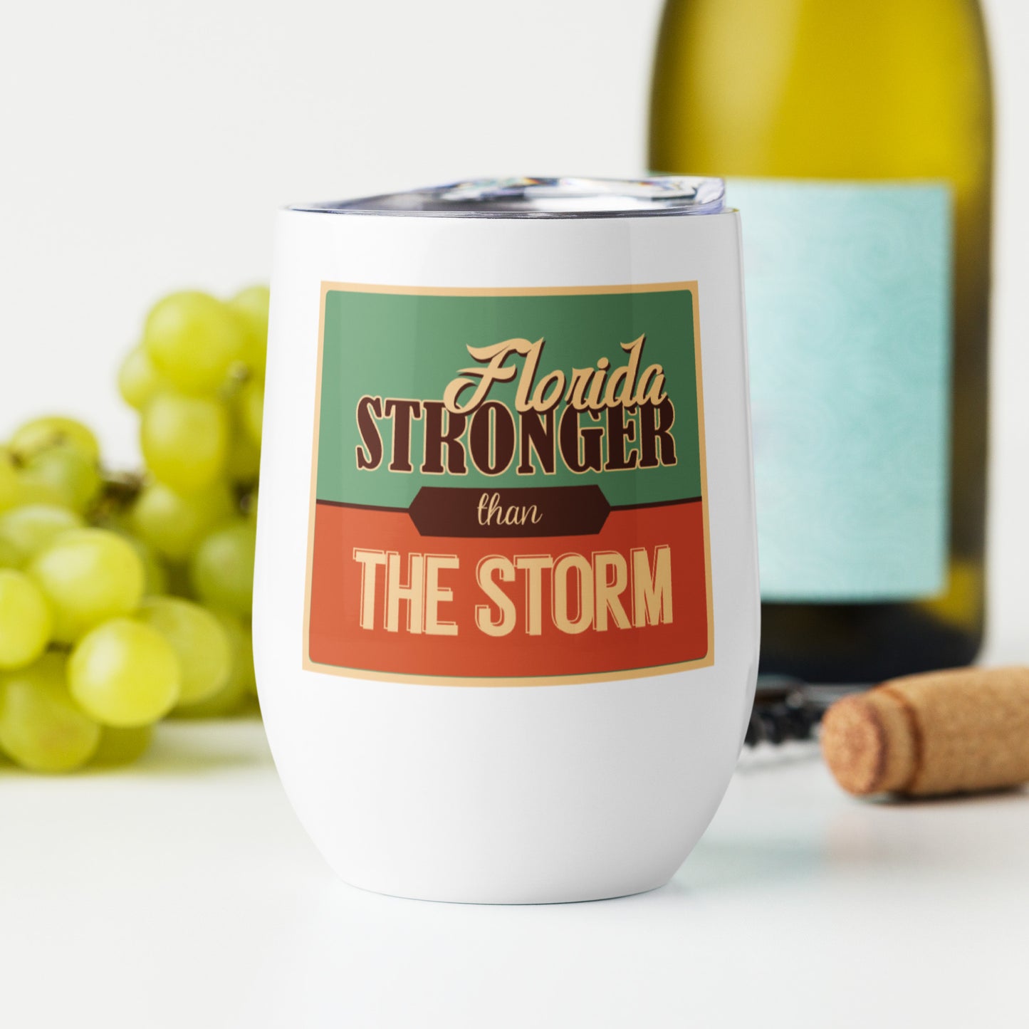 Florida Stronger Than The Storm Retro Wine Tumbler