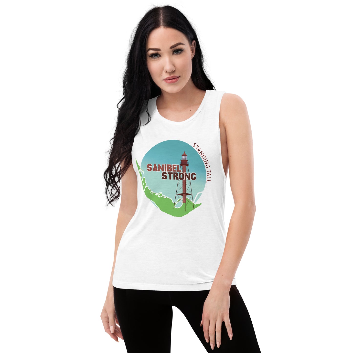 Sanibel Strong Standing Tall Ladies' Muscle Tank