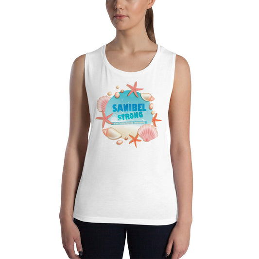 Sanibel Strong Starfish & Seashells - Ladies’ Muscle Tank