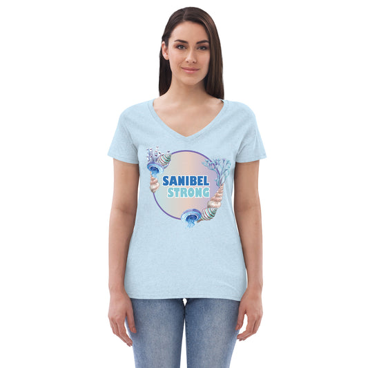 Sanibel Strong - Seashells - Women’s Recycled V-neck T-shirt