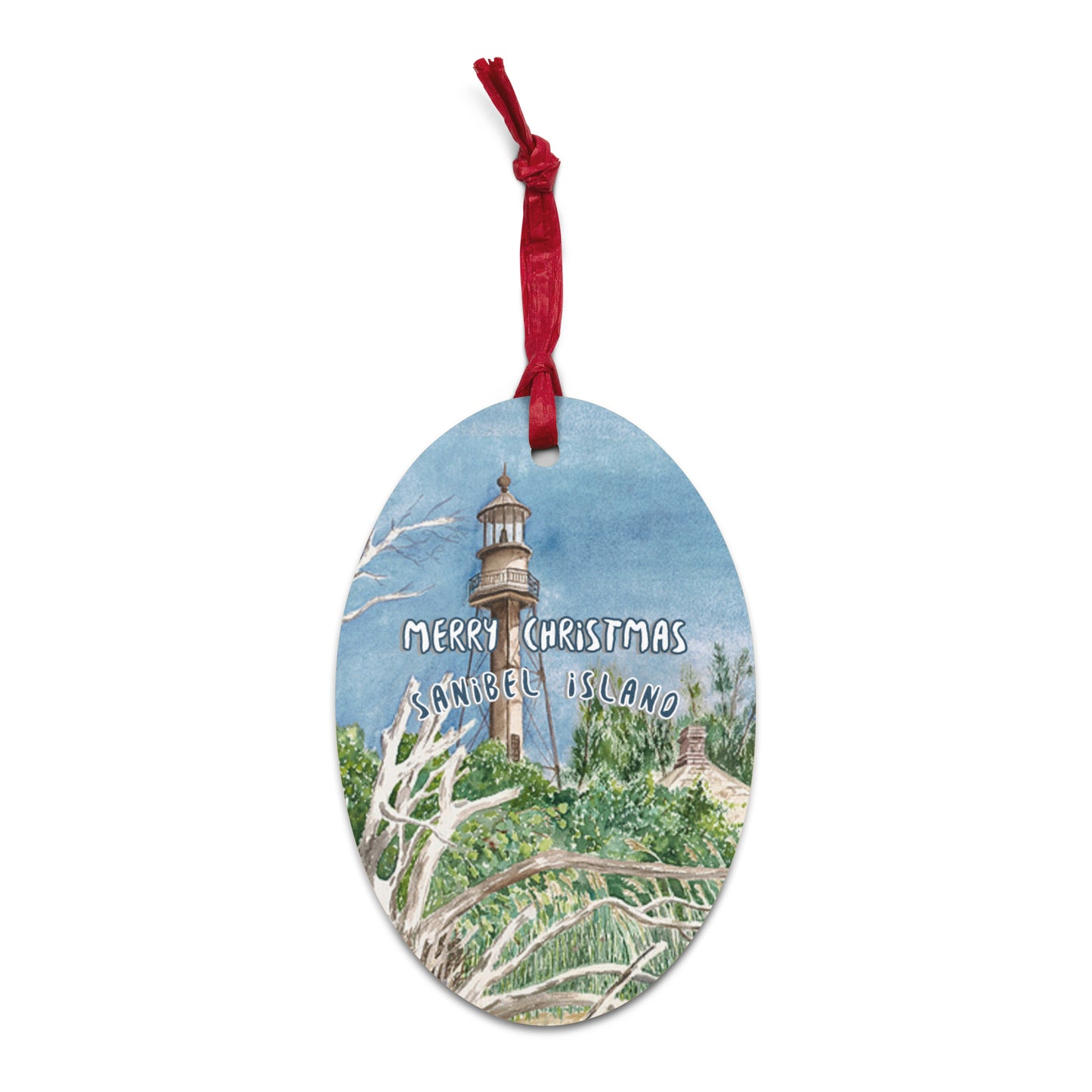Sanibel Christmas Ornaments (all 6 shapes have Sanibel Lighthouse on front!)
