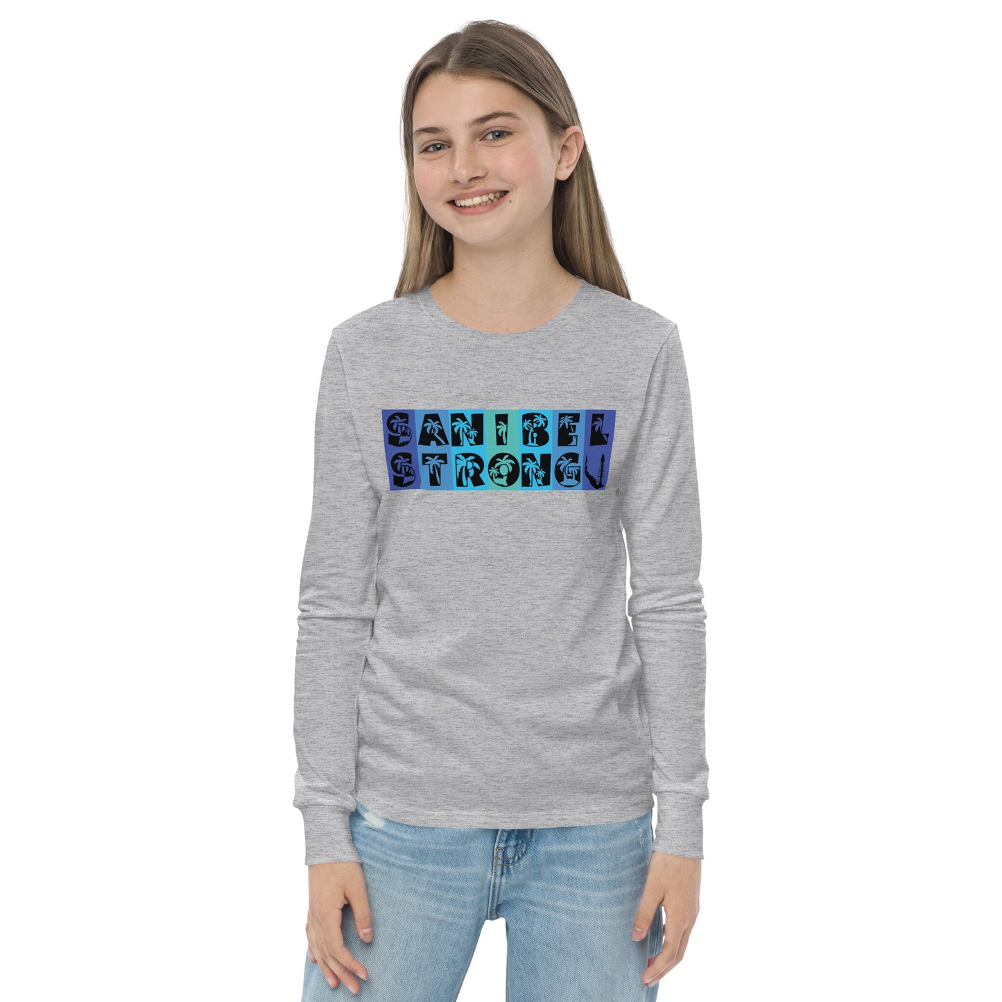 Sanibel Strong Youth Long Sleeve Shirt - Blue Design